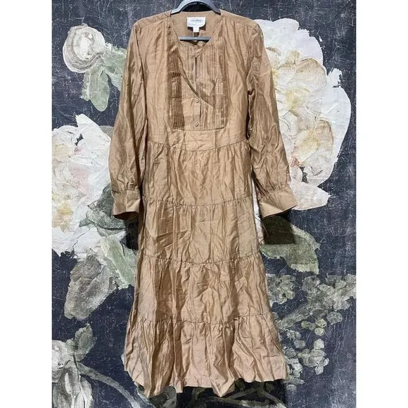 NEW Anthropologie Agosta Tiered Maxi Dress Size L