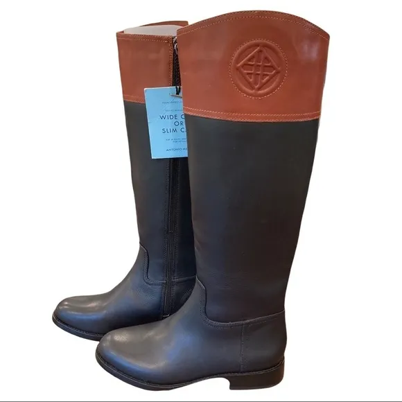 New Antonio Melani sz 6 black brown riding boots