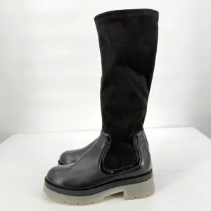 NEW AQUATALIA Drew Stretch Suede Tall Weatherproof Black Boots Size 7.5