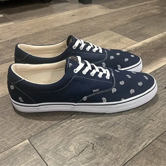 New authentic Polo Ralph Lauren designer canvas sneakers sz mens 15 display