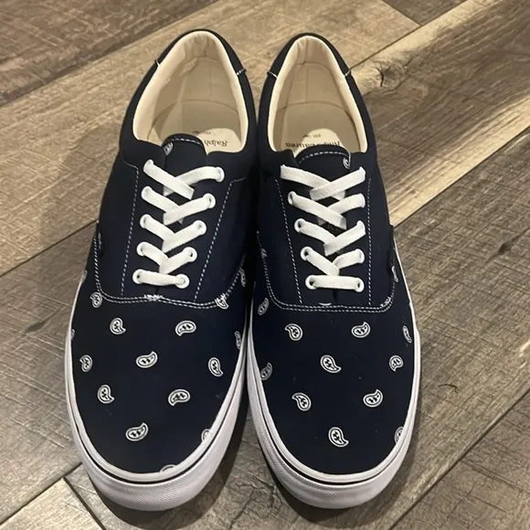 New authentic Polo Ralph Lauren designer canvas sneakers sz mens 15 display