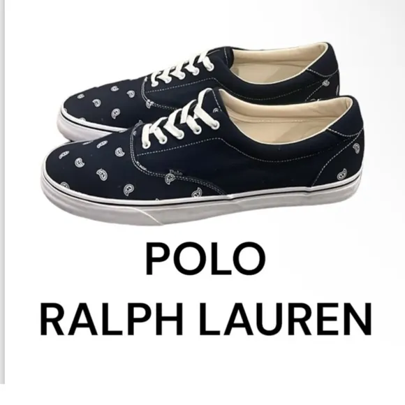 New authentic Polo Ralph Lauren designer canvas sneakers sz mens 15 display