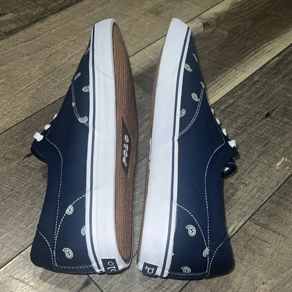 New authentic Polo Ralph Lauren designer canvas sneakers sz mens 15 display