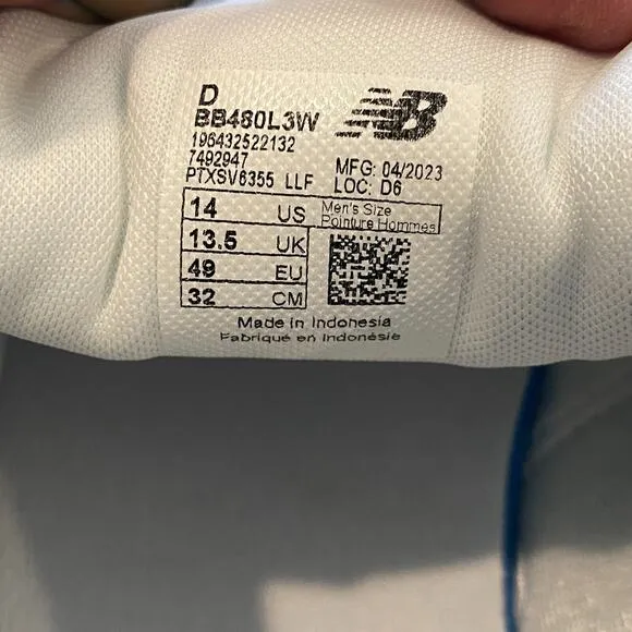 New Balance 480 Sneakers Men 14 White Low Clean Classiccore Streetwear Workwear