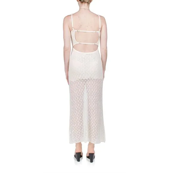 NEW BEC   BRIDGE breeze backless knit maxi dress in ivory