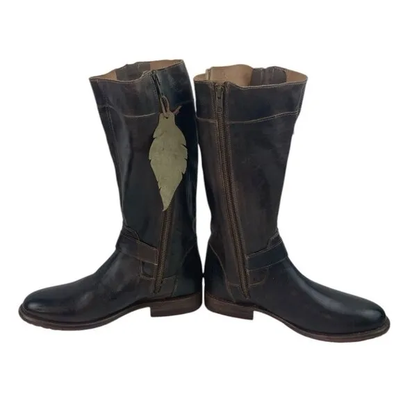 New Bed Stu Gogo Boots Women’s Size 9 Brown Leather Tall Riding Grunge Festival