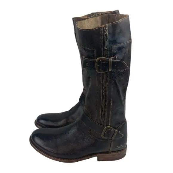 New Bed Stu Gogo Boots Women’s Size 9 Brown Leather Tall Riding Grunge Festival