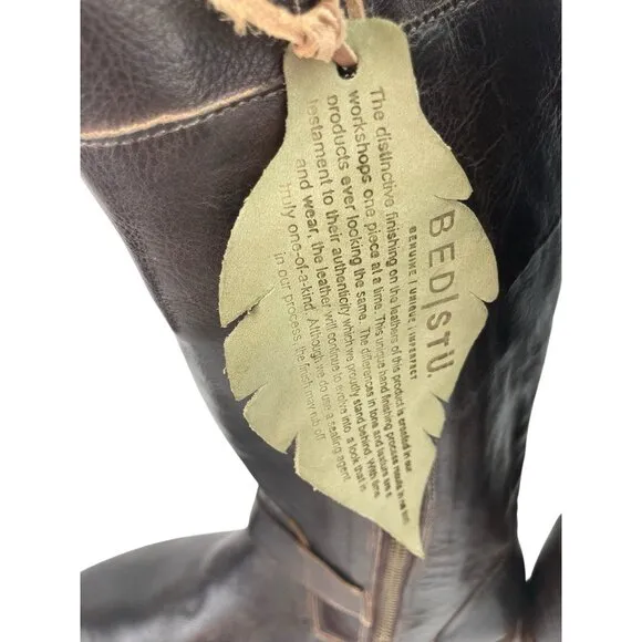 New Bed Stu Gogo Boots Women’s Size 9 Brown Leather Tall Riding Grunge Festival