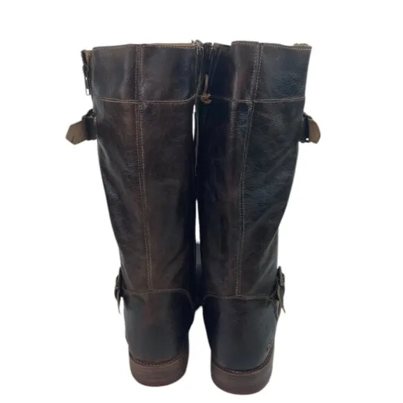 New Bed Stu Gogo Boots Women’s Size 9 Brown Leather Tall Riding Grunge Festival