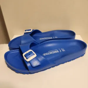 New Birkenstock Madrid EVA Blue One Buckle Comfort Sandals Woman sz.7/38 Ret $88