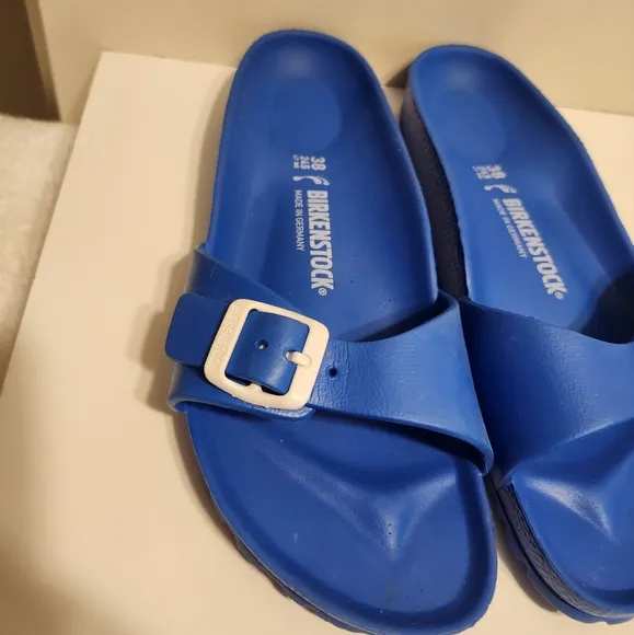 New Birkenstock Madrid EVA Blue One Buckle Comfort Sandals Woman sz.7/38 Ret $88