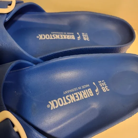 New Birkenstock Madrid EVA Blue One Buckle Comfort Sandals Woman sz.7/38 Ret $88