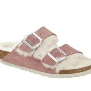 NEW Birkenstock Pink Suede Arizona Fur lined Size EU 41