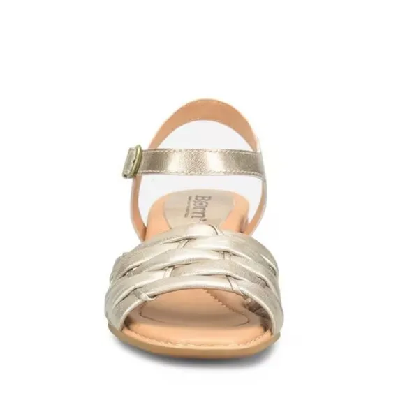 NEW Born Shonie Leather Block Heel Comfort Sandals in Gold Sz. 9