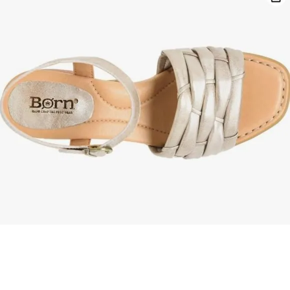 new BORN Shonie Leather Heeled Comfort Sandals   253