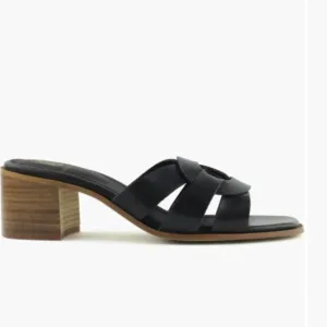 NEW BRUNO MAGLI women Made In Portugal Leather Aria Heeled Sandals black 253
