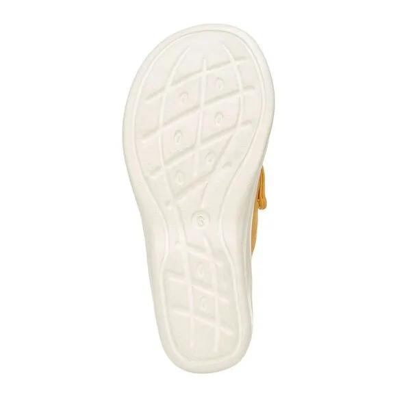 New! BZEES Smile Wedge Slide Sandals Open-Toe Shoes Wide Width Yellow Size 6W