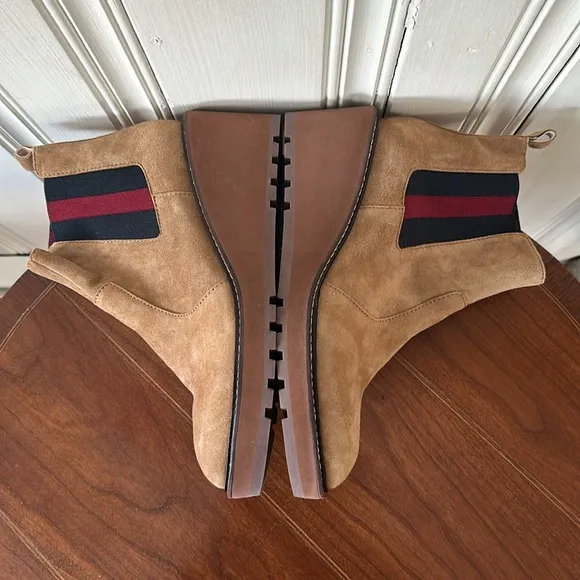 New Cecelia New York Gemma Tan Suede/Leather Wedge Boots Size 8