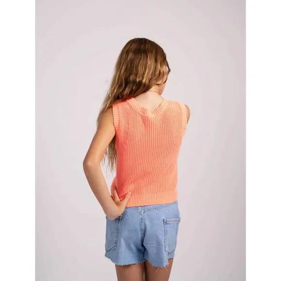 NEW CENTRAL PARK WEST girls sweater vest in poppy