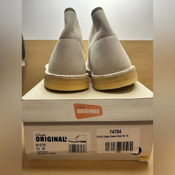 New Clarks Originals Mens DESERT BOOTS White/Celery US 13 Retail $220