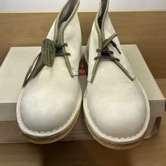 New Clarks Originals Mens DESERT BOOTS White/Celery US 13 Retail $220
