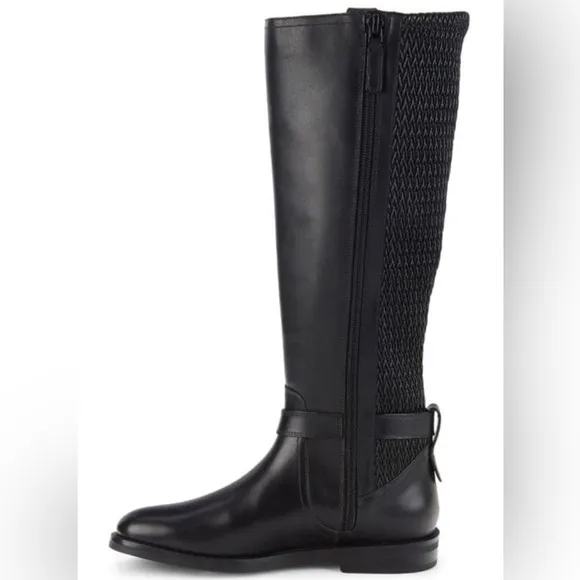 NEW Cole Haan Belted Leather Knee High Riding Boots in Black size 5.5