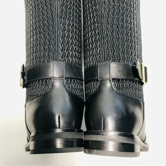 NEW Cole Haan Belted Leather Knee High Riding Boots in Black size 5.5