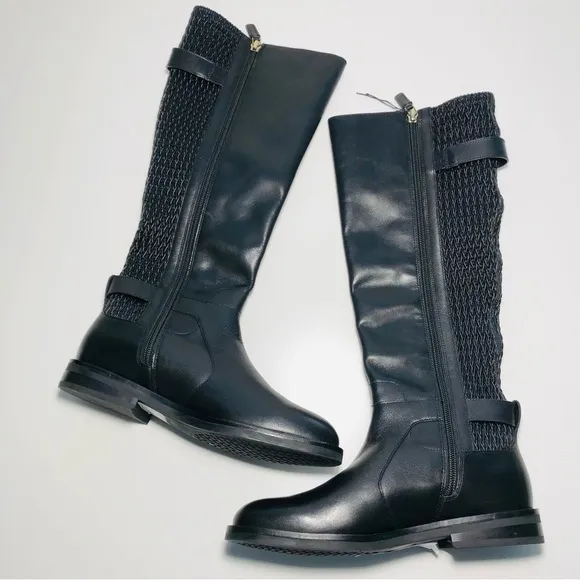 NEW Cole Haan Belted Leather Knee High Riding Boots in Black size 5.5