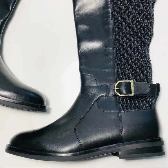 NEW Cole Haan Belted Leather Knee High Riding Boots in Black size 5.5