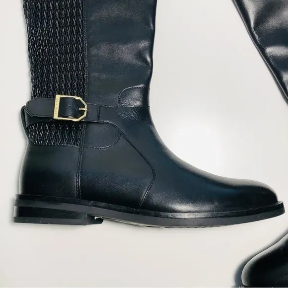NEW Cole Haan Belted Leather Knee High Riding Boots in Black size 5.5