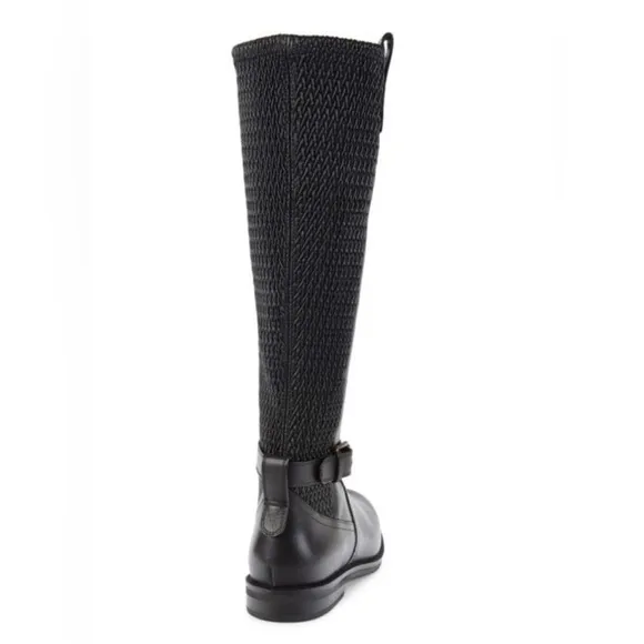 NEW Cole Haan Belted Leather Knee High Riding Boots in Black size 5.5