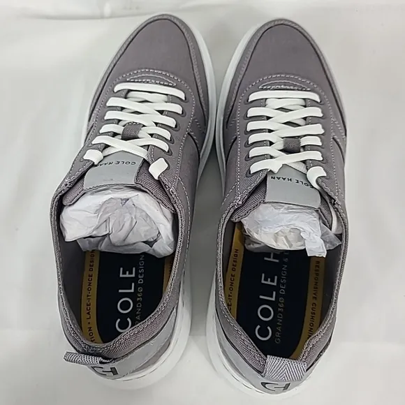 NEW Cole Haan Men's Grandpro Rally Stormcloud Grey Canvas Court Sneakers Sz 8.5