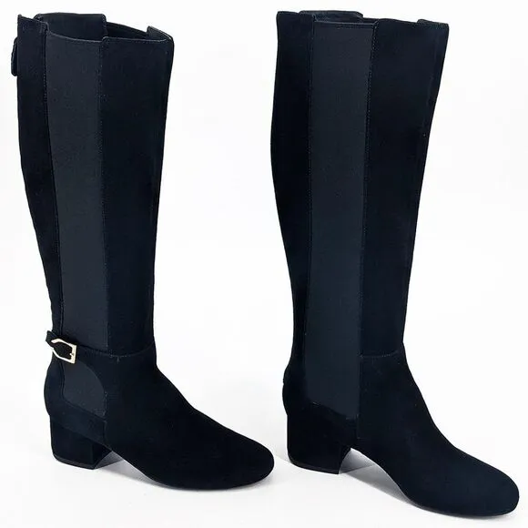 New Cole Haan Women's Avani Stretch Suede Leather Boots Size 5B Black