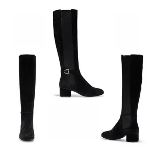 New Cole Haan Women's Avani Stretch Suede Leather Boots Size 5B Black