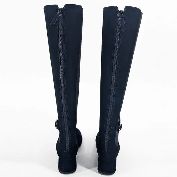 New Cole Haan Women's Avani Stretch Suede Leather Boots Size 5B Black