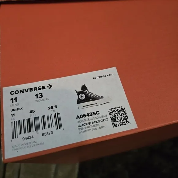 ⭐NEW Converse Chuck 70 De Luxe SQUARED Hi Top Black Canvas A06435C⭐