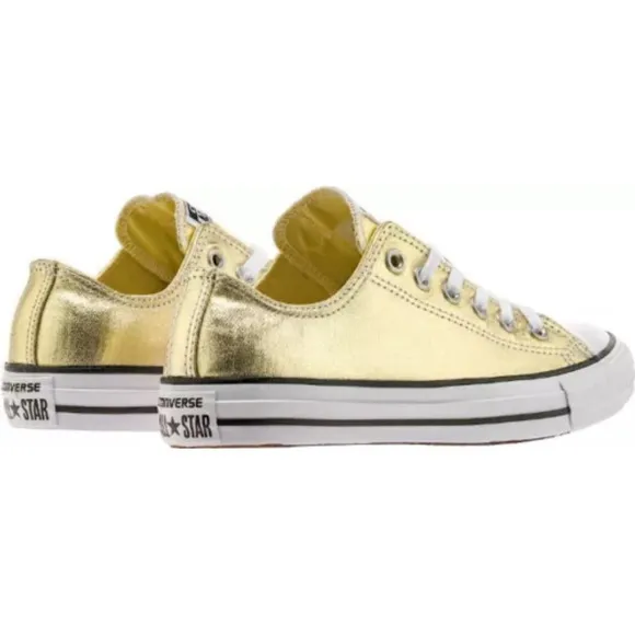 New! Converse unisex mens SZ 10 Women’s 12 metallic gold canvas sneakers.