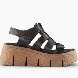 new COUGAR Black Made In Spain Leather Antony Platform Sandals 253