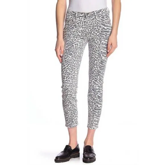 NEW CURRENT/ELLIOTT animal print crop skinny jeans in multicolor