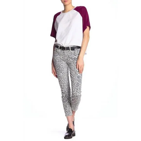 NEW CURRENT/ELLIOTT animal print crop skinny jeans in multicolor