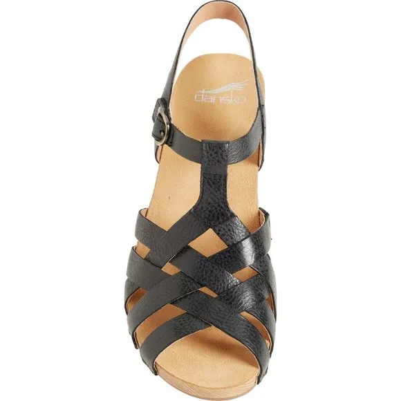 NEW Dansko Tinley Wedge Sandals - Leather black For Women 253
