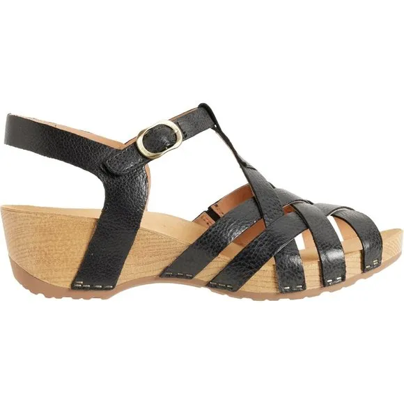 NEW Dansko Tinley Wedge Sandals - Leather black For Women 253
