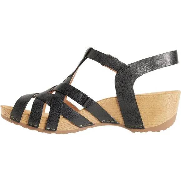 NEW Dansko Tinley Wedge Sandals - Leather black For Women 253