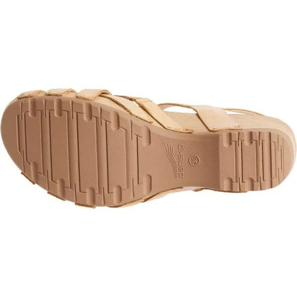 NEW Dansko Tinley Wedge Sandals - Leather Tan Milled Burnished For Women 252