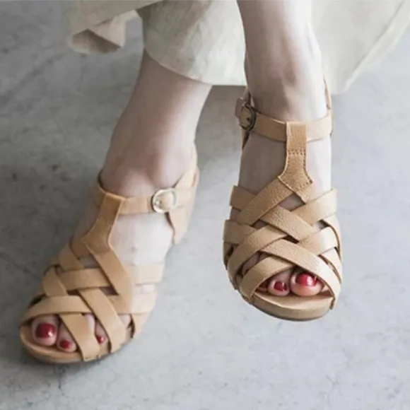 NEW Dansko Tinley Wedge Sandals - Leather Tan Milled Burnished For Women 252