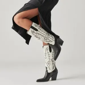 NEW Dolce Vita Blanch Western Boots Womens 8.5 Knee High Country Cowgirl Rustic