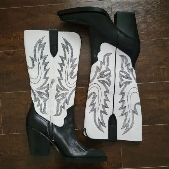 NEW Dolce Vita Blanch Western Boots Womens 8.5 Knee High Country Cowgirl Rustic