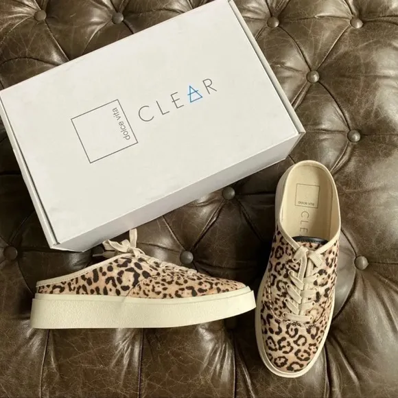 NEW Dolce Vita × CLEAR Vanie platform sneakers 8.5 Leopard Print slip on shoe