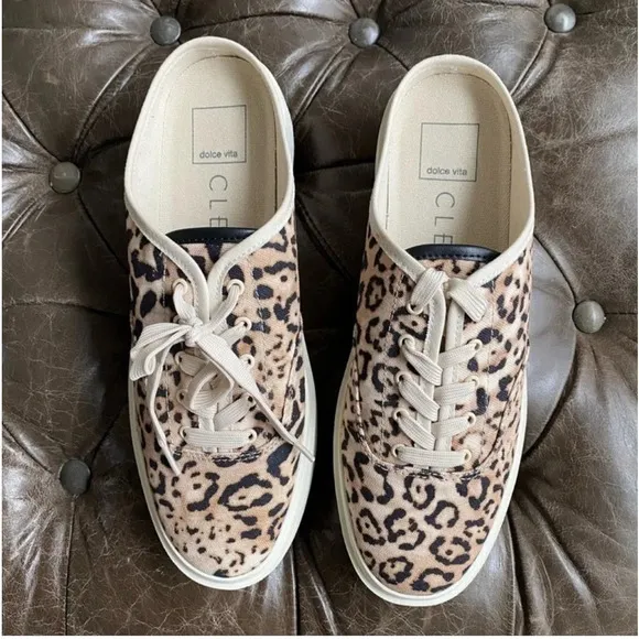 NEW Dolce Vita × CLEAR Vanie platform sneakers 8.5 Leopard Print slip on shoe