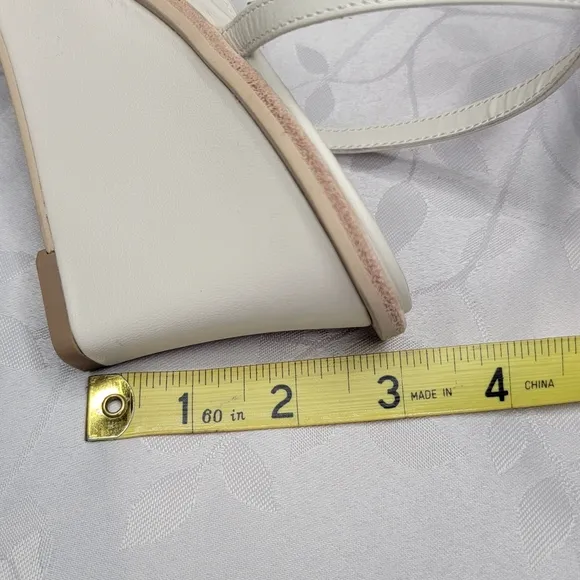 New Dolce Vita Gemini Ankle Strap Square Toe Summer Wedge Sandal Strappy Ivory